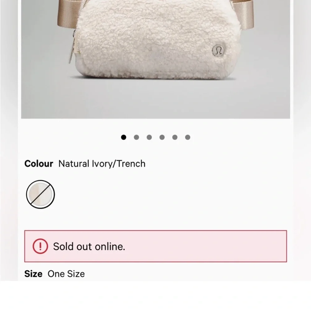 Lululemon sherpa belt bag in cream sherpa - Picture 4 of 6